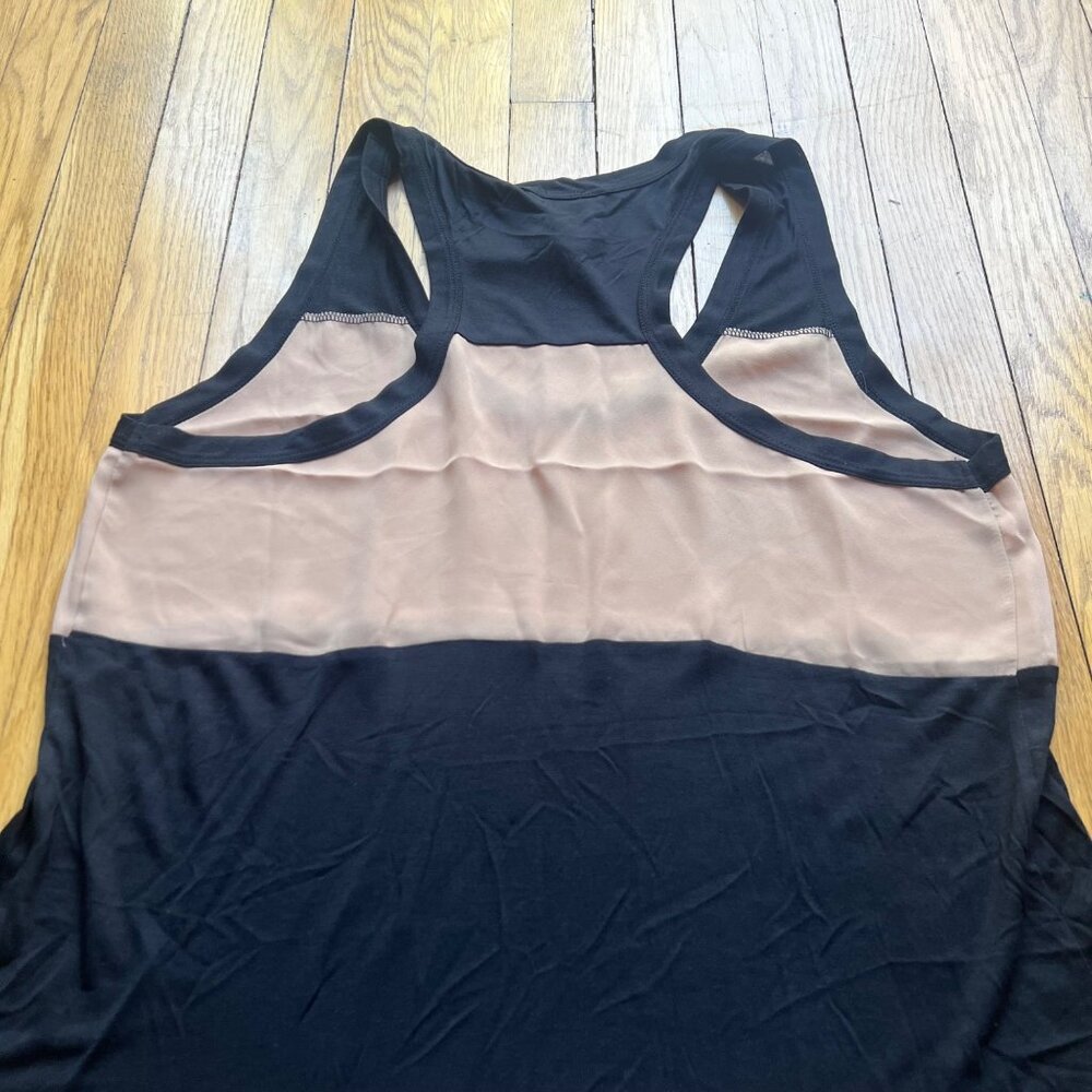 Haute Hippie size L NEW Beige Black Colorblock Scoop Neck Sleeveless Tank Top - Picture 12 of 12